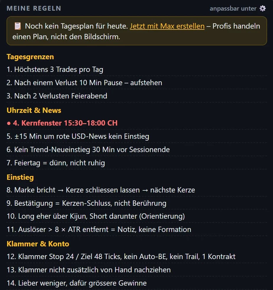 Halte ich mich an meinen Plan?